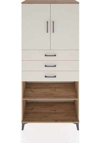 Hyperion Dolap 3 Raflı 3 Çekmeceli 2 Kapaklı 88x44x195 Çam-aytaşı Atlas Çam