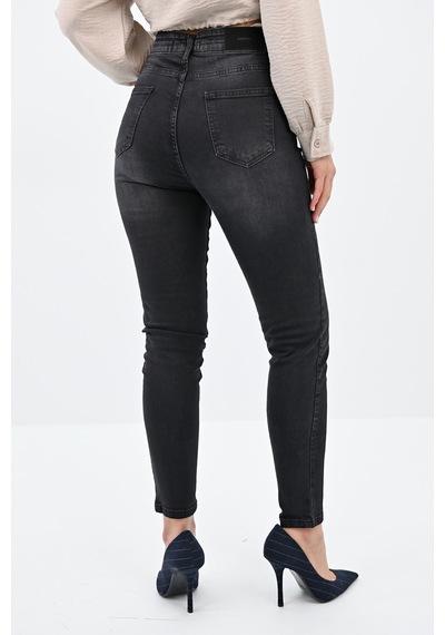 Kadın Yüksek Bel Füme Jean Pantolon 6189-23 001