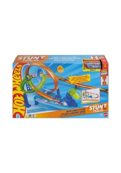 Dolambaçlı Hız Pisti Seti Ve 1:64 Ölçekli Metal Araç Açık Mavi