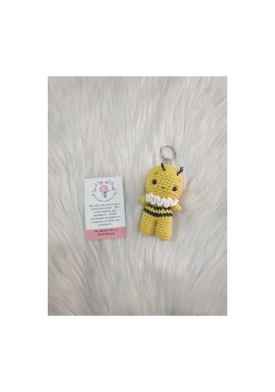 Amigurumi Organik Örgü Oyuncak Anahtarlık Sarı
