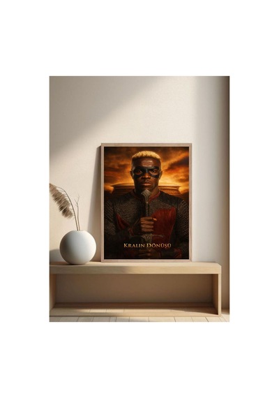 Victor Osimhen Poster Tek Parça Doğal Ahşap Çerçeveli Tablo Çok Renkli - 844531680 Çok Renkli