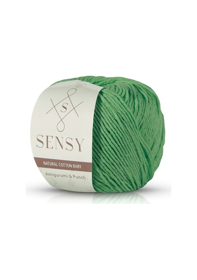 Sensy Premium Amigurumi Ipi Punch Panç Baby Soft Cotton 50 Gr Örgü Ip Yeşil