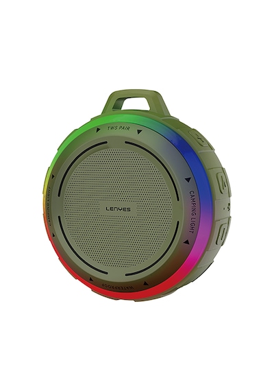 Lenyes S223 Rgb Işıklı Askı Aparatlı Mini Bluetooth Speaker Hoparlör V5.3 Yeşil