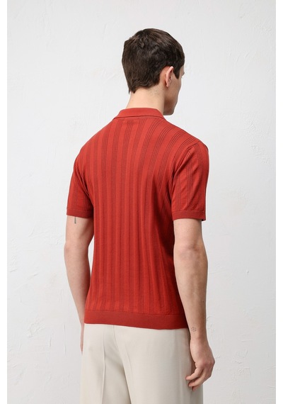 Antioch Dokulu Triko Erkek Polo T-shirt Kırmızı