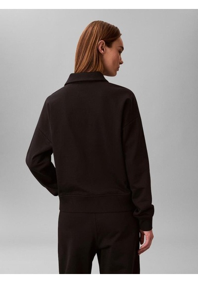 Calvin Klein Ls Archıve Terry 1/4 Zıp Polo Sw-12966 Siyah