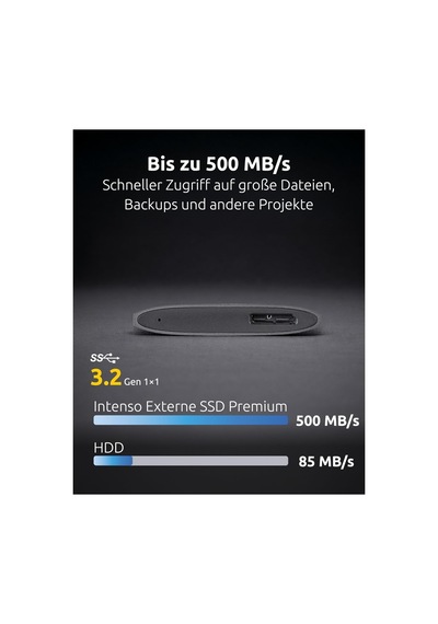 Intenso 512 Gb Premium Antrasit 1.8" Alüminyum Usb3.0 Taşınabilir Ssd