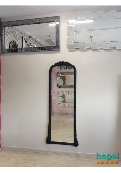Matmazel Model Siyah Renk Varaklı Boy Aynası Siyah