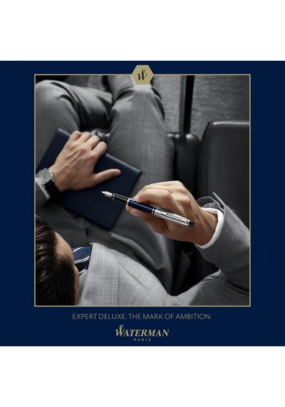 Waterman Expert 3 Metalik Mavi Gövde Krom Klips Roller Kalem Çok Renkli
