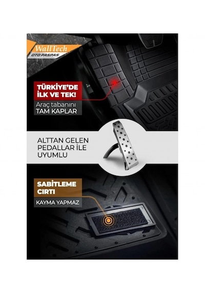 Universal 4d Havuzlu Oto Paspas A Kalite Tüm Araçlara Uyumlu Siyah Oto Paspas Seti Suv-hatchback-sedan