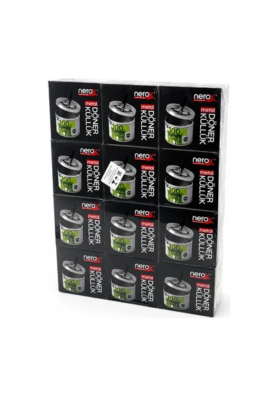 12 Adet Ashtray Yuvarlak - Basmalı Metal Küllük 5468 Çok Renkli
