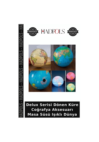 Delux Serisi Dönen Küre Coğrafya Aksesuarı Masa Süsü Işıklı Dünya 14 CM