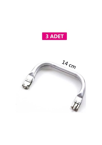 2K Gizli Metal Çanta Bursu 3 Adet - 14 Cm - Metal Çanta Aparatı Çanta Aksesuarı Açık Ahşap