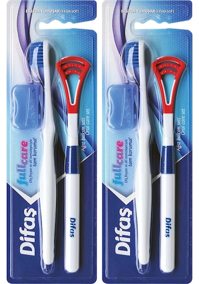 Difaş Ağız Bakım Seti Diş Fırçası + Dil Temizleyici 2li Paket