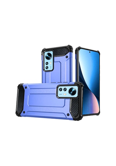 Kilifone - Xiaomi Uyumlu Mi 12 - Kılıf Çift Katman Zırh Tank Crash Military Kapak - Mavi
