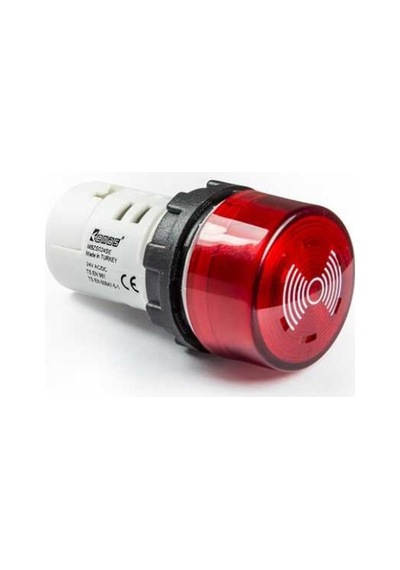 Emas MBZS024SE MB Serisi Plastik LED'li 24V AC/DC 22 mm Buzzer