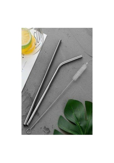 By Akcakese 3 Parça Metal Pipet Seti Paslanmaz Çelik Pipet Ve Çubuk Pipet Temizleme Fırçası 9017846-1054204183083 Diğer