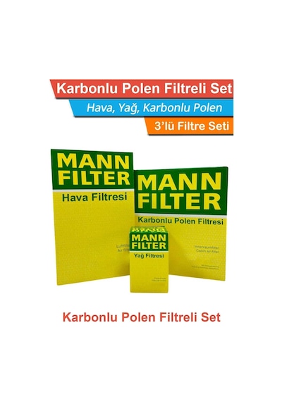 Seat Leon 1.6 Tdı Dizel Mann Filtre Bakım Seti 2010-2012 Hava Yağ Karbonlu Polen