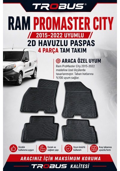 Trobus Ram Promaster City Wagon 2015-2022 2d Havuzlu Paspas