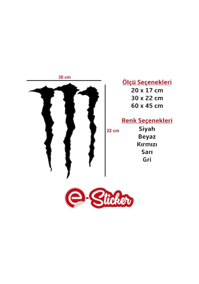 Monster Pençe Far Ve Cam Sticker