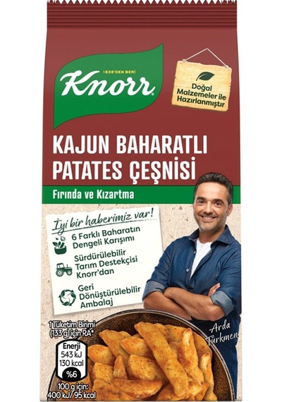 Knorr Kajun Baharatlı Patates Çeşnisi 60 Gr Paket 8 Adet