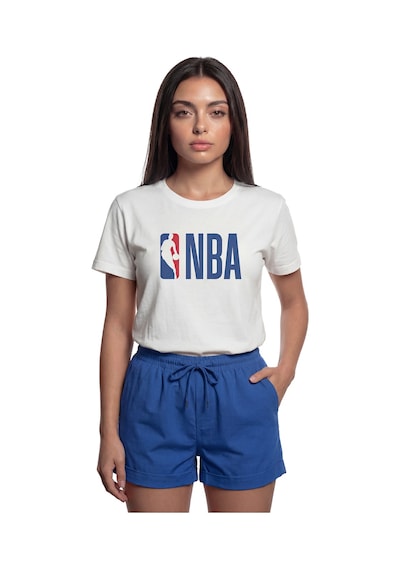 ''nba'' Logolu Basketbol Temalı Baskılı %100 Pamuk Rahat Kesim Pr Beyaz