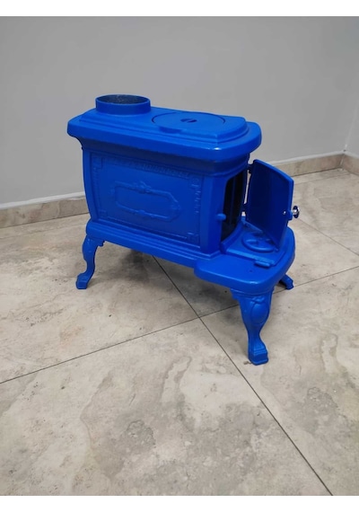 Flame Stove Fs-059m Nostalji Soba Mavi Renkli Komple Pik Döküm