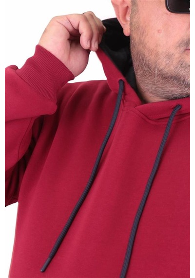 Starbattal Büyük Beden Erkek Basic Sweat Kapüşonlu 11700 Bordo-Bordo Starbattal Büyük Beden Erkek Basic Sweat Kapüşonlu 11700 Bordo-Bordo