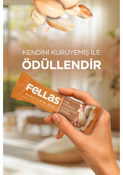 Yer Fıstıklı Kuruyemiş Bar 30g x12 Adet