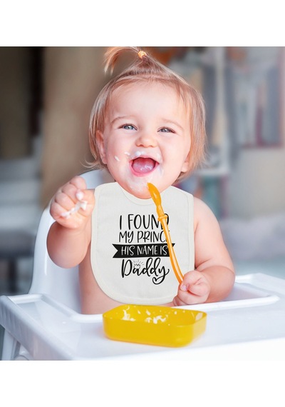 BK Kids His Name İs Daddy Tasarımlı Bebek Mama Önlüğü - Model 1