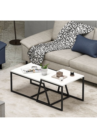 Minimal 2'li Orta Sehpa - Beyaz Beyaz Minimal 2'li Orta Sehpa - Beyaz Beyaz
