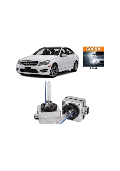Mercedes C Serisi W204 2007-2014 Xenon D1s / D1r 6000k Beyaz Hıd Xenon Ampul 2 Adet