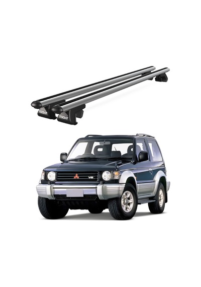 Venüs Mitsubishi Pajero 3d 1991-1998 Uyumlu Gri Ara Atkı Port Bagaj Tavan Barı