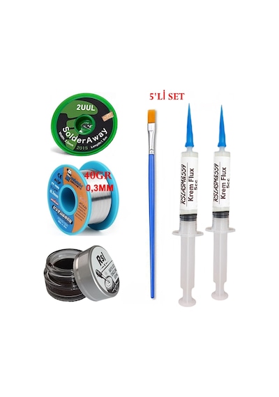 Mechanic Lehim Teli 0,3mm 40gr Havya Uc Temizleyici Rslasm Flux Ve 2uul-2015 Lehim Emme Teli Seti09