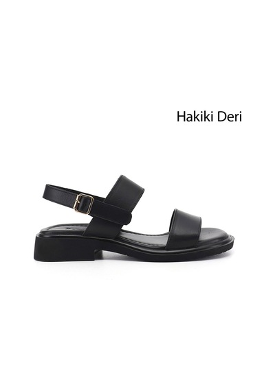 Gönderi(R) Gönderi R Kadın Siyah Tokalı Bantlı Hakiki Deri Sandalet Dyza72745517