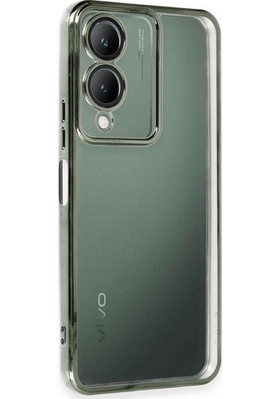Vivo Y17s Uyumlu Kılıf Lensli Silikon - Yeşil