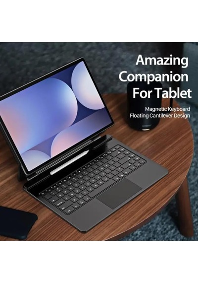 Samsung Galaxy Tab S8 Ultra /s9 Ultra/s10 Ultra 14.6 İnç İle Uyumlu Magic Keyboard Touchpad Türkçe Kalem Bölmeli Işıklı Klavyeli Kılıfı Sm-x920