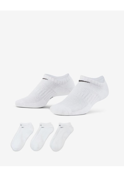 Nike Sx7673-100 Everyday Cushioned No-show Antrenman Çorapları 3 Çift Beyaz