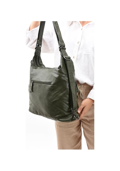 571 Collections Suni Deri Yumuşak Dokumalı Sırt Omuz Çantası Yeşil Model: 571-11-13b - Yeşil