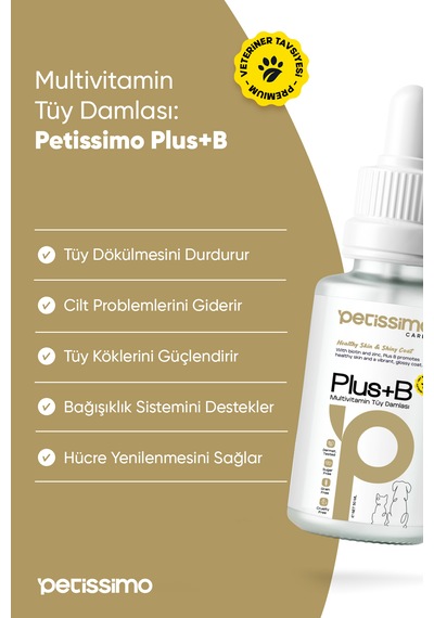 Petissimo Care Süper Kedi Tüy Sağlık Seti - Plus B Damla - Multivitamin Malt - Antihairball Malt