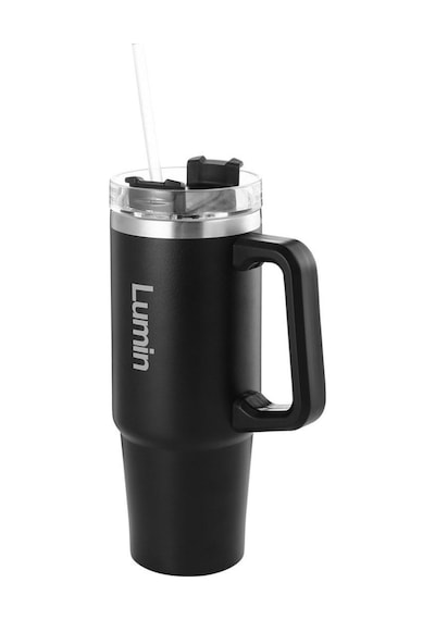 Lumin Quencher Tumbler 0,89 Litre Vakum Yalıtımlı Termos Bardak Kapaklı Ve Pipetli Black Edition