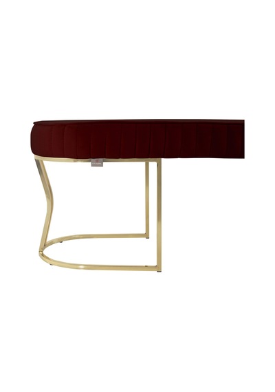 Viego Gold Striped- Bordo Kapitoneli Chester Model Puf & Bench & Koltuk & Uzun Makyaj Puff & Yatak Ucu &önü