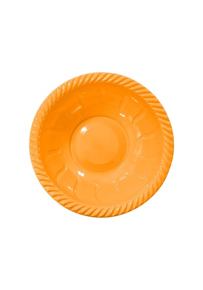 Roll Up Plastik Yuvarlak Kase Turuncu 22 CM. 6'lı