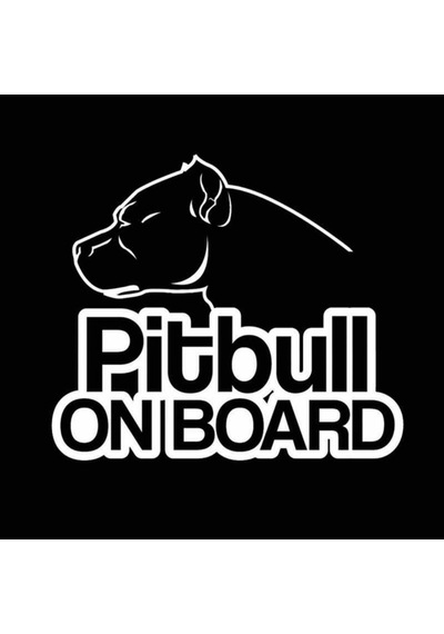 Pitbull Tarafından Korunuyor Sticker Yapıştırma 16Cm Beyaz