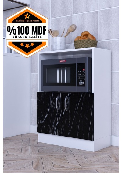 Rafineri Makro Dolap Çok Amaçlı Mikrodalga Fırın Dolabı Mdf Siyah Beyaz Rafineri Makro Dolap Çok Amaçlı Mikrodalga Fırın Dolabı Mdf Siyah Beyaz