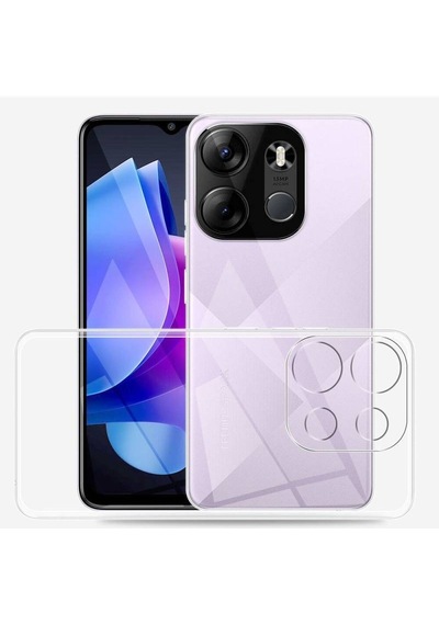 Tecno Spark Go 2023 İle Uyumlu Kılıf Şeffaf Kamera Korumalı Esnek Silikon Telefon Kılıfı Kapak