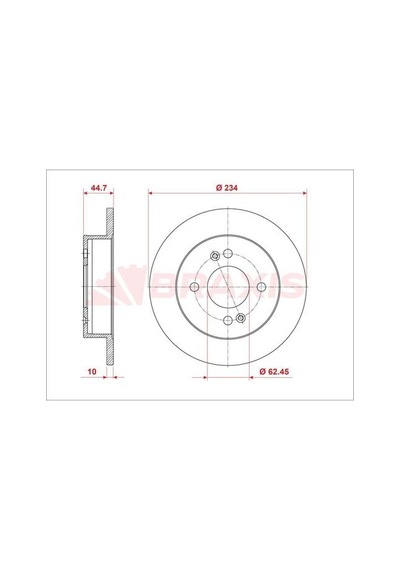 Braxis Ae0949 Fren Disk Aynası Arka Hyundai İ10 08- 58411b4300