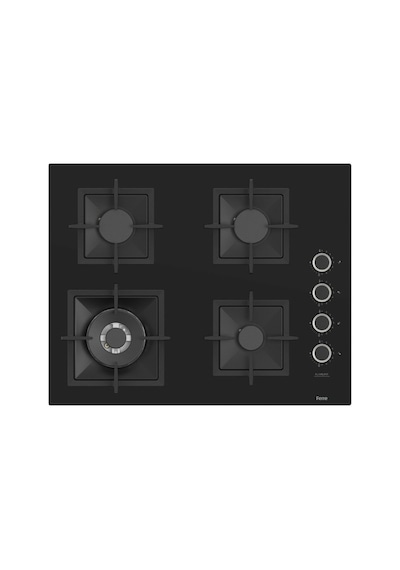 Fryart QEP64CS - SC405-WFA - D063-SA  Siyah Cam Ankastre Set