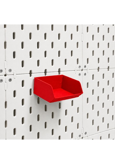 Pegboard Duvar Düzenleyici Organizer Seti Kalemlik, Çok Amaçlı Kutu, Mini Raf Ve Askılık Modüllü Modüler Duvar Organizasyon Sistemi Kırmızı