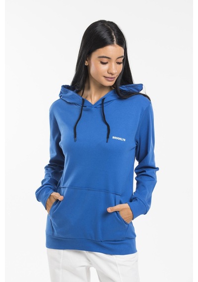 SPR21K61Baskılı Kapş.Kanguru Cepli Sweatshirt