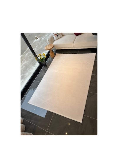 Merinos Vista %100 Akrilik Beyaz Kesme Halı Yolluk Antre Koridor Salon Halısı Geometrik Desenli 76590-60